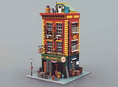 Low poly Bakery 01 bakery stylized