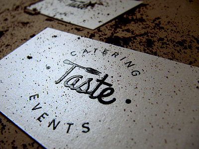 Taste Catering Logo & Business Cards business cards catering company events food logo small business