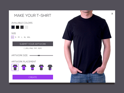 Day 015 - T-Shirt Creator creator dailyui day015 day15 t shirt tshirt ui user interface