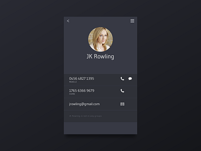 Day 025 - Contact Profile Screen android contact dailyui day025 day25 profile screen ui user interface