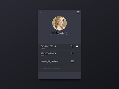 Day 025 - Contact Profile Screen