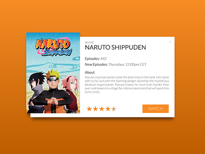 Day 031 - About Card about anime card dailyui day031 day31 interface naruto shippuden ui user