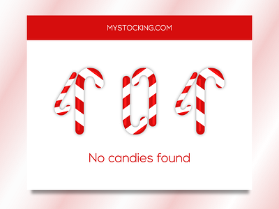 Day 033 - 404 Page 404 candy cane christmas dailyui day033 day33 error holidays page ui user interface xmas