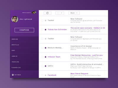 Day 038 - Email Client client dailyui day038 day38 email ui user interface