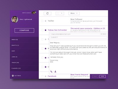Day 039 - Compose Email client compose dailyui day039 day39 email ui user interface
