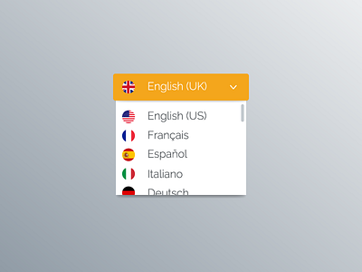 Day 056 - Language Selector card daily dailyui day056 day56 language selector ui user interface