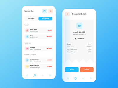 Finance Application - Transaction Details app design finance app minimal ui