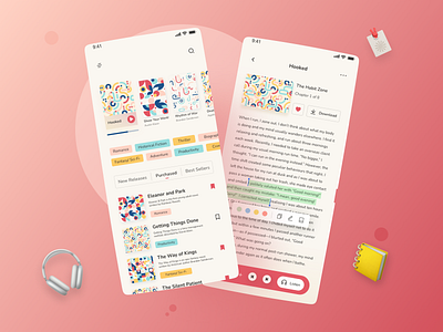 eBook Mobile App - UI Design app book reading app design ebook mobile app ui