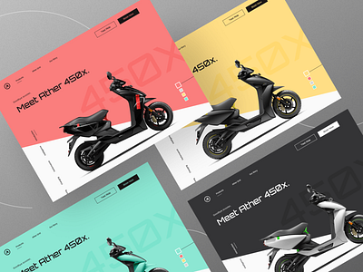Ather 450x Product Page - Web Header bike minimal modern product page web design web header