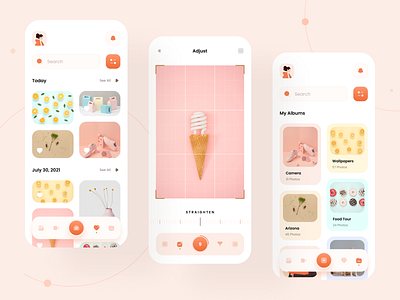 Photo Gallery App - UI Design app design minimal photo gallery app ui ux