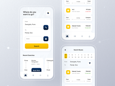 Bus Ticket Booking App - UI Design