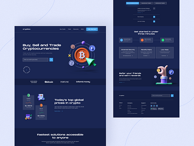 Cryptico - Cryptocurrency Website Design 3d crypto ui website website design