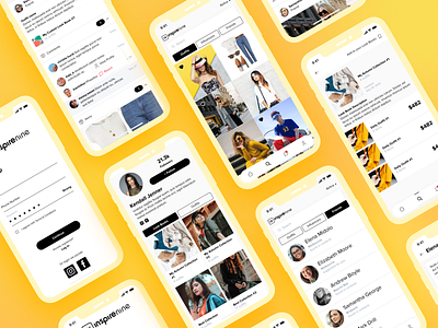 Inspire Nine - Social Fashion Mobile App app app design design fashion fashion app flat ios app design minimal ui ui ux ux