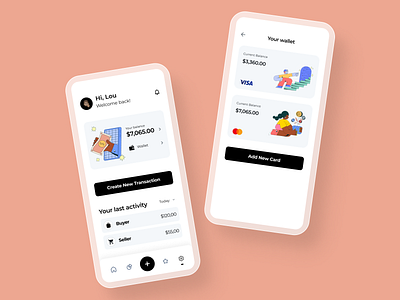 MIDL - Fintech Mobile App (UI Concept) app bank card design finance fintech flat illustration managment minimal money ui ui ux ux
