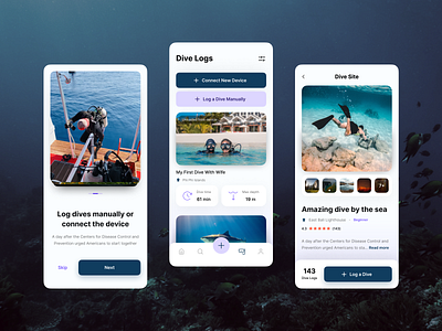 Zentacle App - Social Logbook For Scuba Divers (UI Concept)