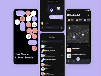 Shaka App - New Approach to Social Connections (UI Concept) app design flat illustration map messaging minimal profile social text ui ui ux ux