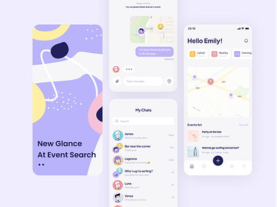 Shaka App - New Approach to Social Connections (UI Concept) app app design design flat illustration map messaging minimal profile social social app texting ui ui ux ux