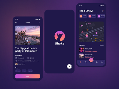 Shaka App - New Approach to Social Connections (UI Concept) app design flat illustration intuative map message minimal social ui ui ux ux