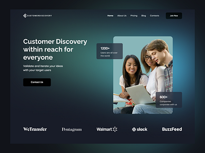 Customer Discovery - Website UI Concept Design customer design discovery minimal platform ui ui ux ux website