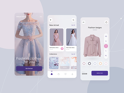 Wahool Shop - E-Commerce Mobile App (UI Concept) app clothing concept design eccomerce flat minimal shop ui ui ux ux womens