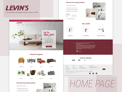 Levin's Home page home page online shop ui