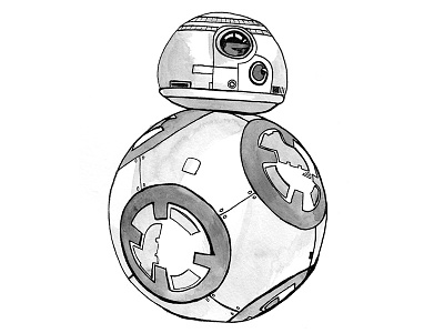 BB8 bb8 drawing droid illustration ink star wars watercolor