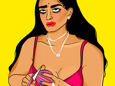 The full glam art bloggers cooking digital illustration illustraion lockdown makeup photoshop social distancing women empowerment