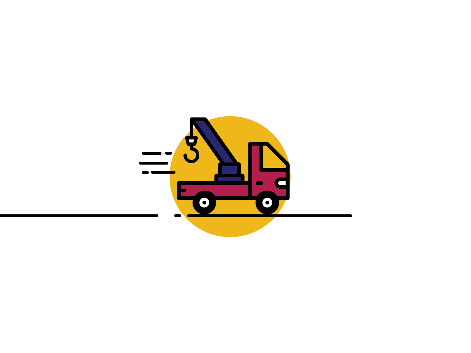 Speeding Tow Truck design illustration