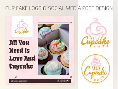 Cup Cake Logo & Social Media Post Design Practice