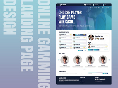 Online Gaming Web page design typography ui ux