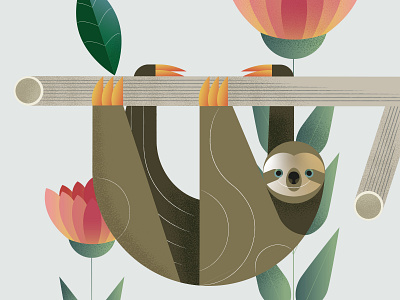 Sloth animal green illustration nature sustainability sustainable vector