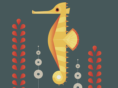 Seahorse animal green illustration nature ocean sea seahorse sustainability sustainable vector