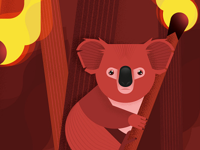 Pray for Australia - Save koala animal australia green illustration nature savekoala sustainability sustainable vector