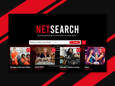 DailyUI 022 - Search Engine dailyui design netflix search web