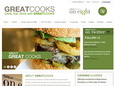 Greatcooks.ca great cooks restaurant web design