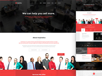 Inspi Homepage Concept development homepage inspiratica team