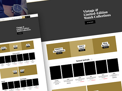 Watch Limited - Website Wireframes ecommerce luxury watches wip wireframes