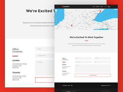 Inspi - Contact page contact development get in touch inspiratica map