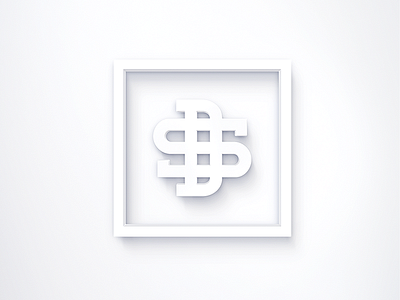 DS Monogram - 3D White Style 3d text crest d ds identity logo monogram s white text