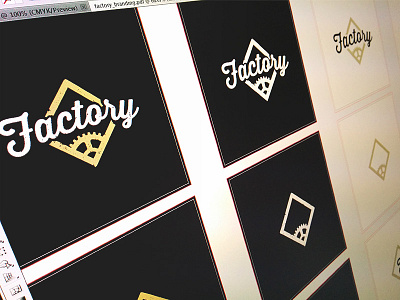 Factory - logo lockups & colour variations branding design factory nightclub gears layout lock ups logo nightclub vintage