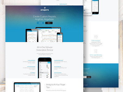 Enspire - Simple onepage lander custom reports device management one page one page scroll