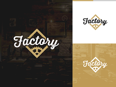 Factory Nightclub branding factory gears identity industry logo nightclub steampunk