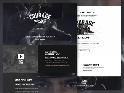 Courage Hockey - Landing Page