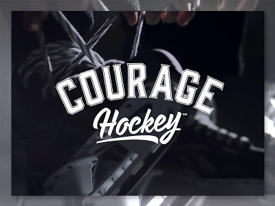 Courage Hockey - Logo branding courage design hockey logo player retro skates varsity vintage