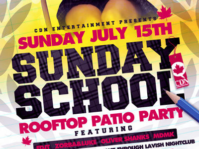 Sunday School Flyer flyer nightclub party school girl