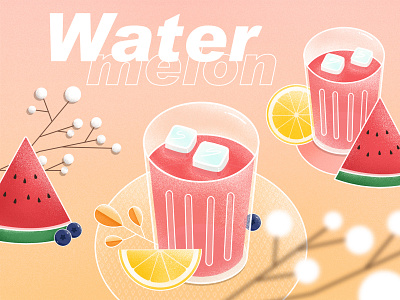 Fruit & Chill Watermelon Juice design illustration