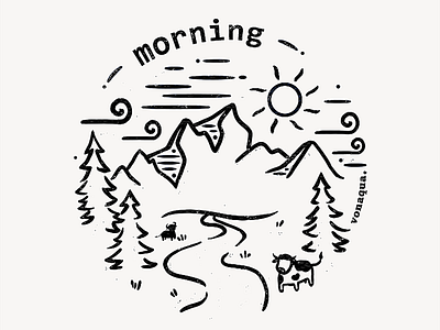 morning valley illustration