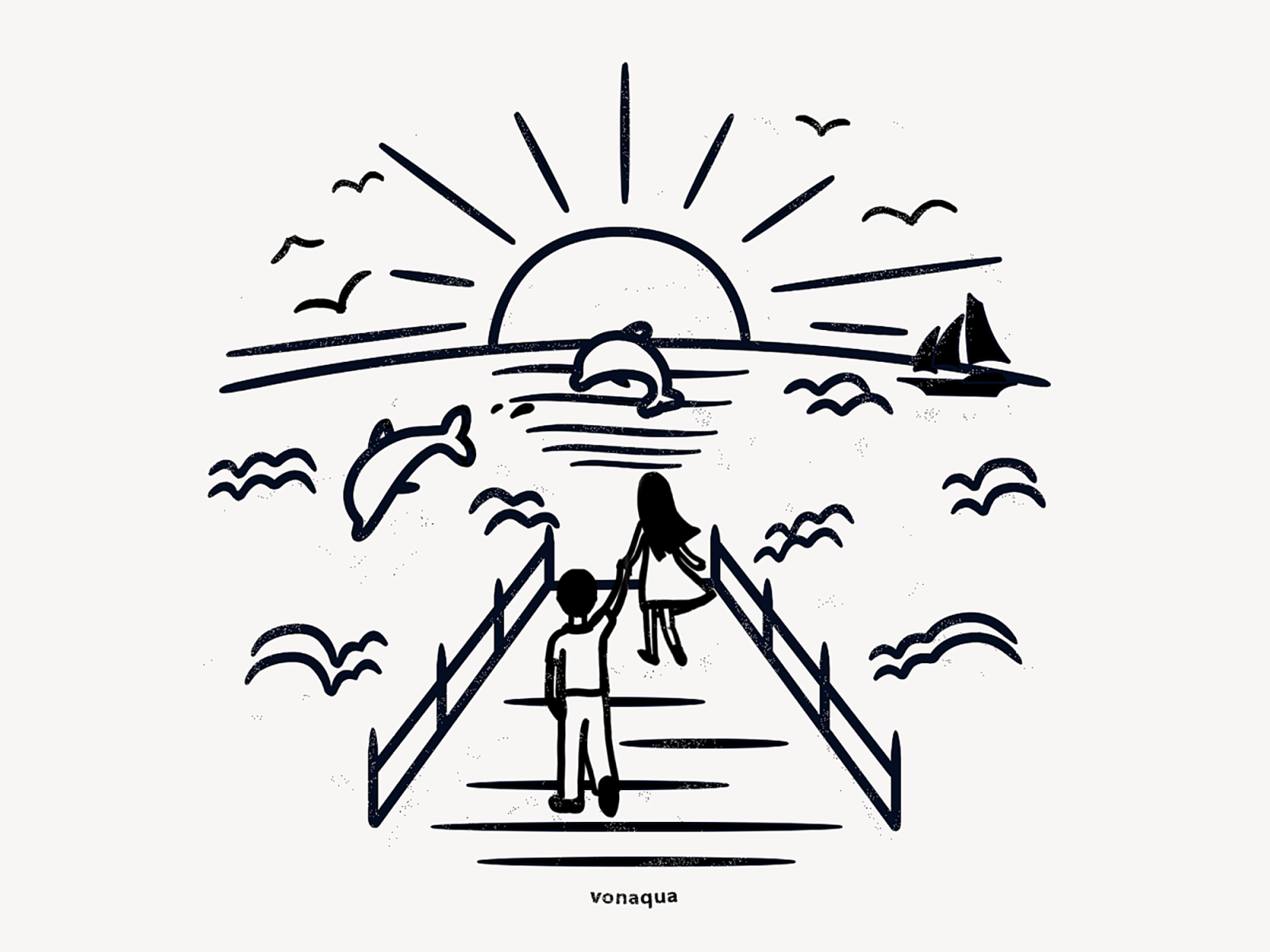 The seaside sunset by Vonaqua on Dribbble