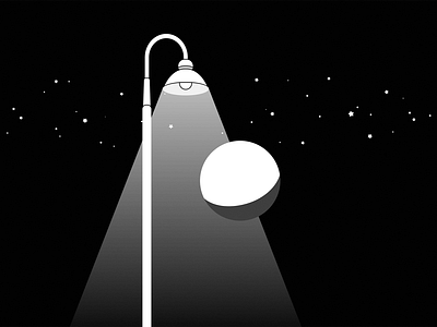 The moon reflects streetlight illustration