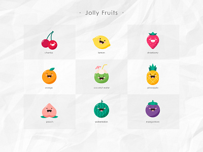 Fruits illustration icon cute design fruit icon illustration ui